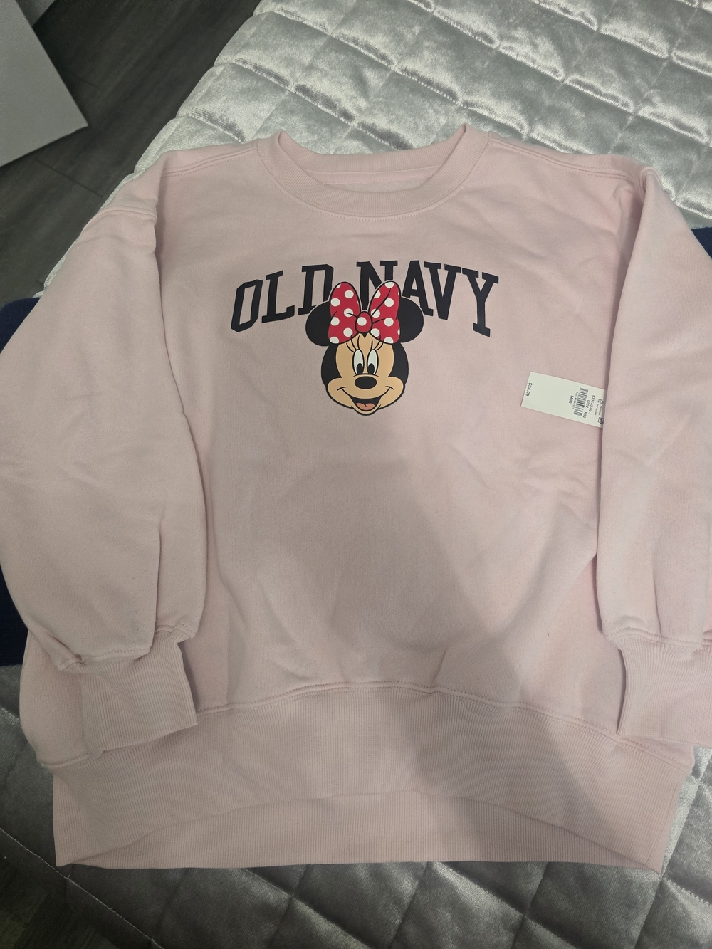 Old Navy Light Pink Minnie Mouse Crewneck Sweatshirt